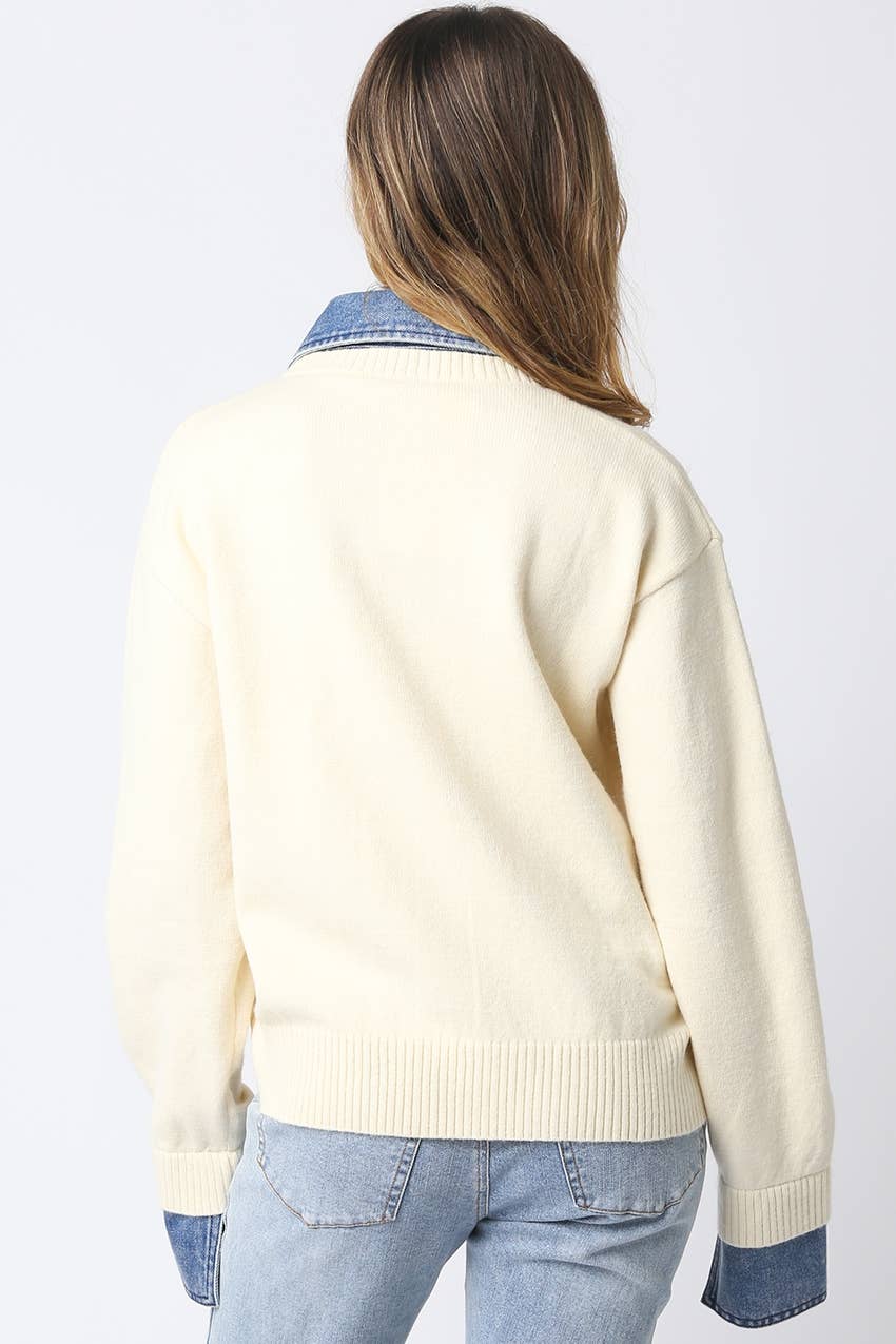 Emely Contrast Knit Top