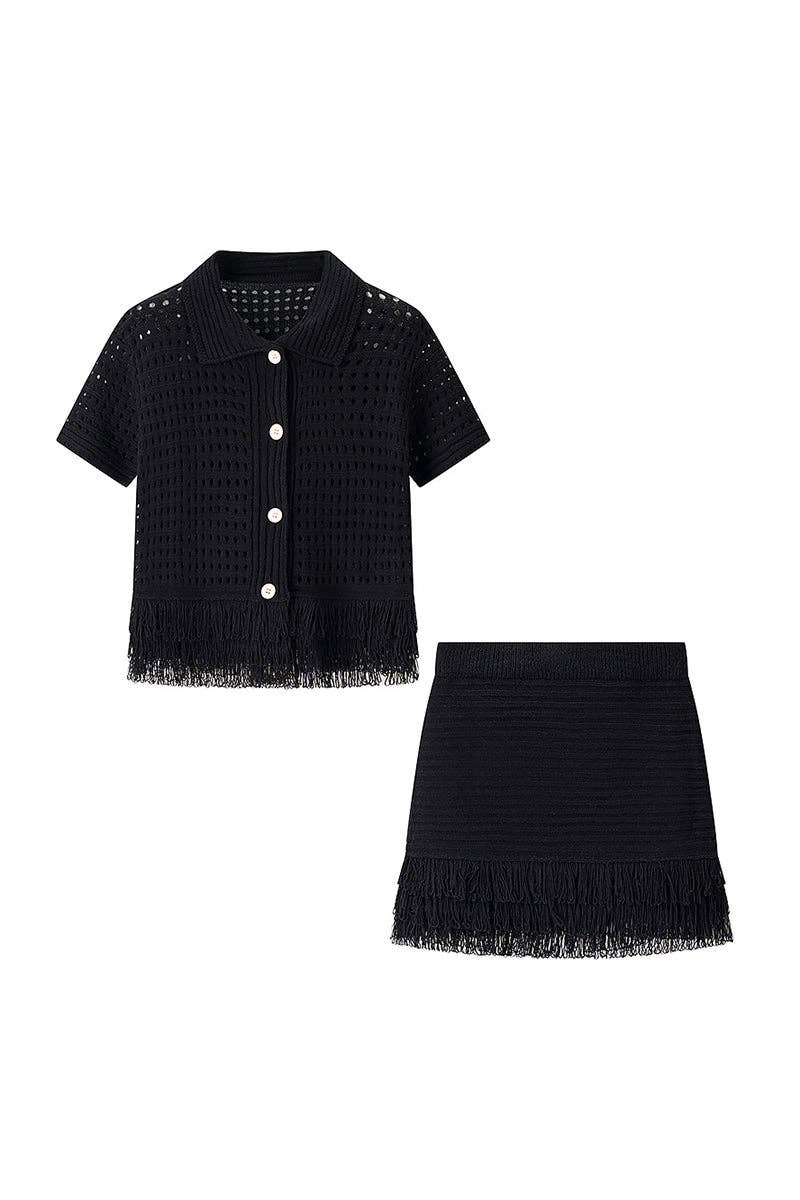 Monroe Fringe Knit Set