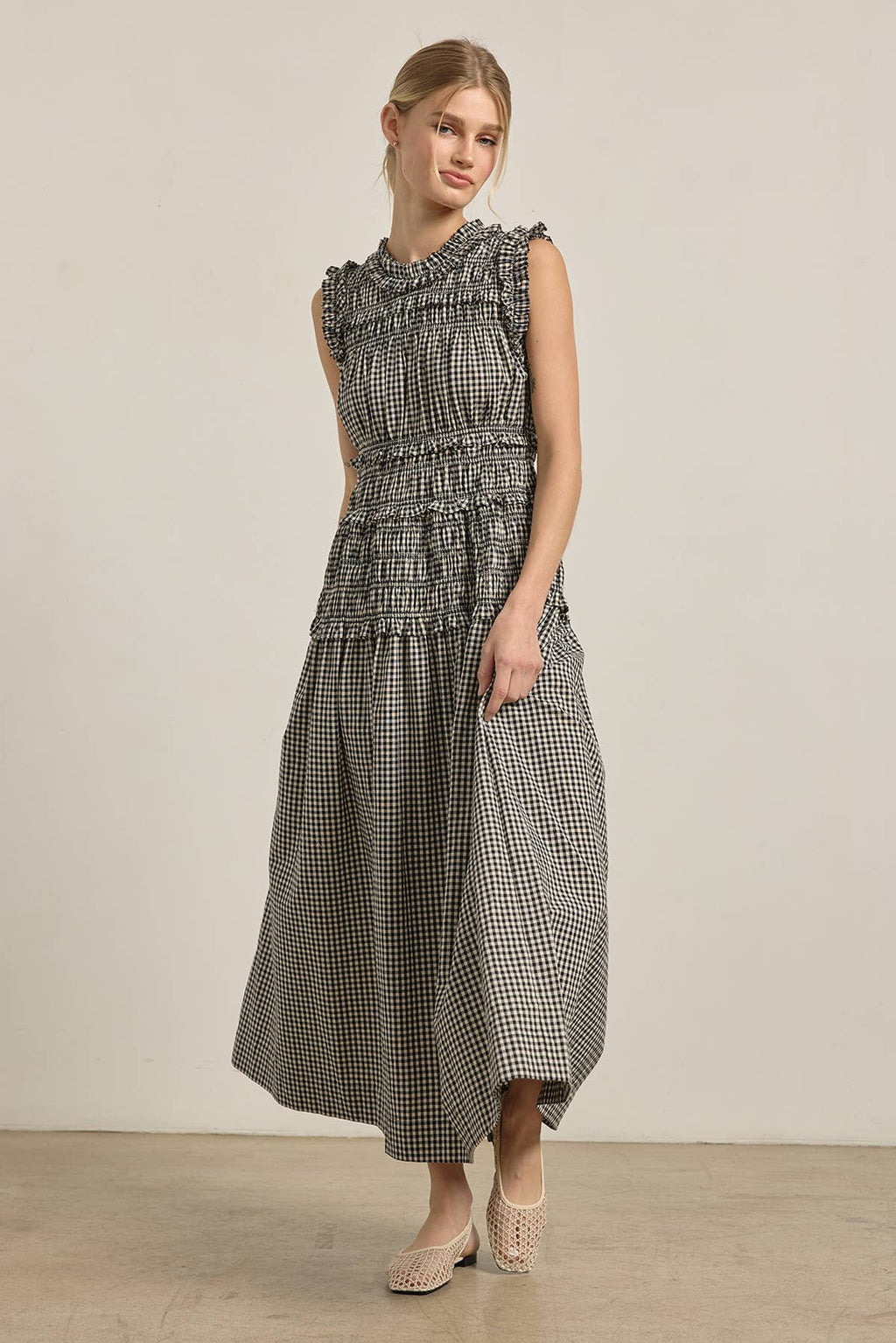 Gemma Gingham Maxi Dress