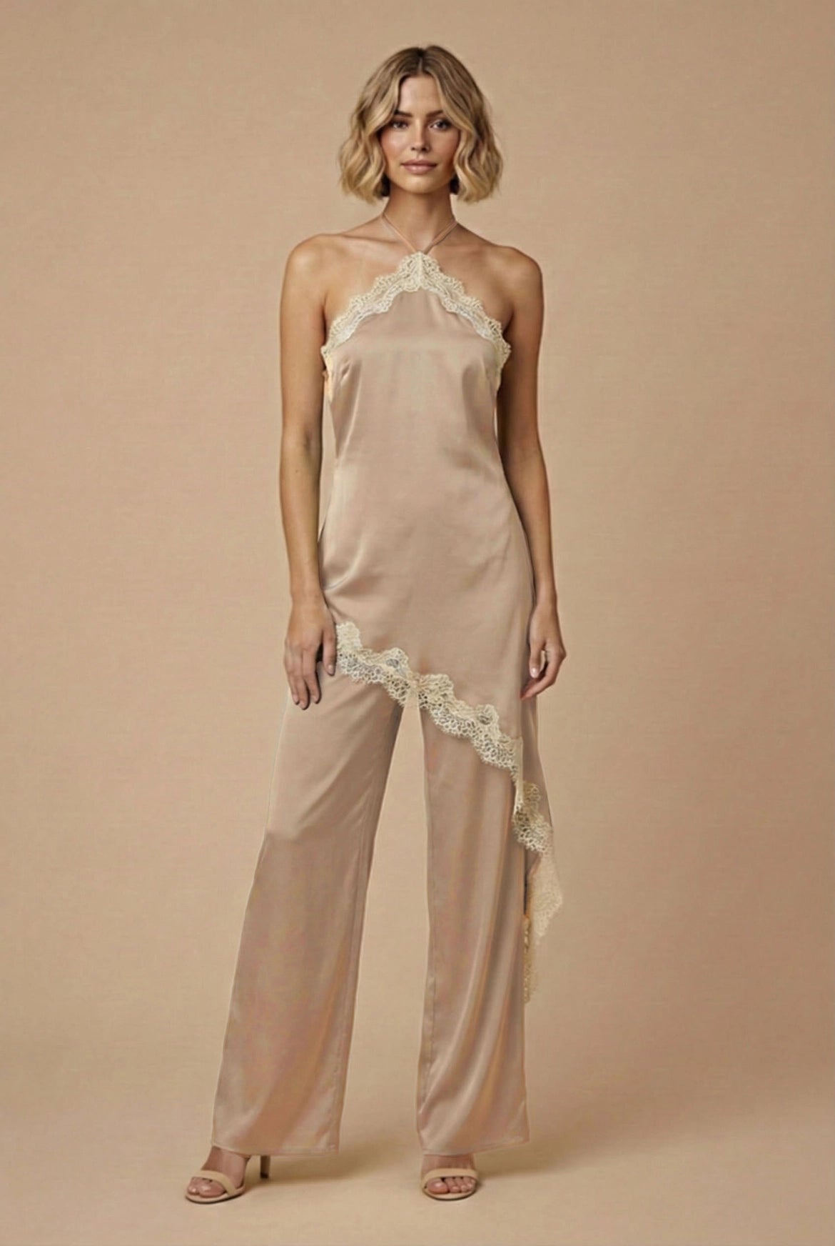 Kaia Satin Lace Jumpsuit