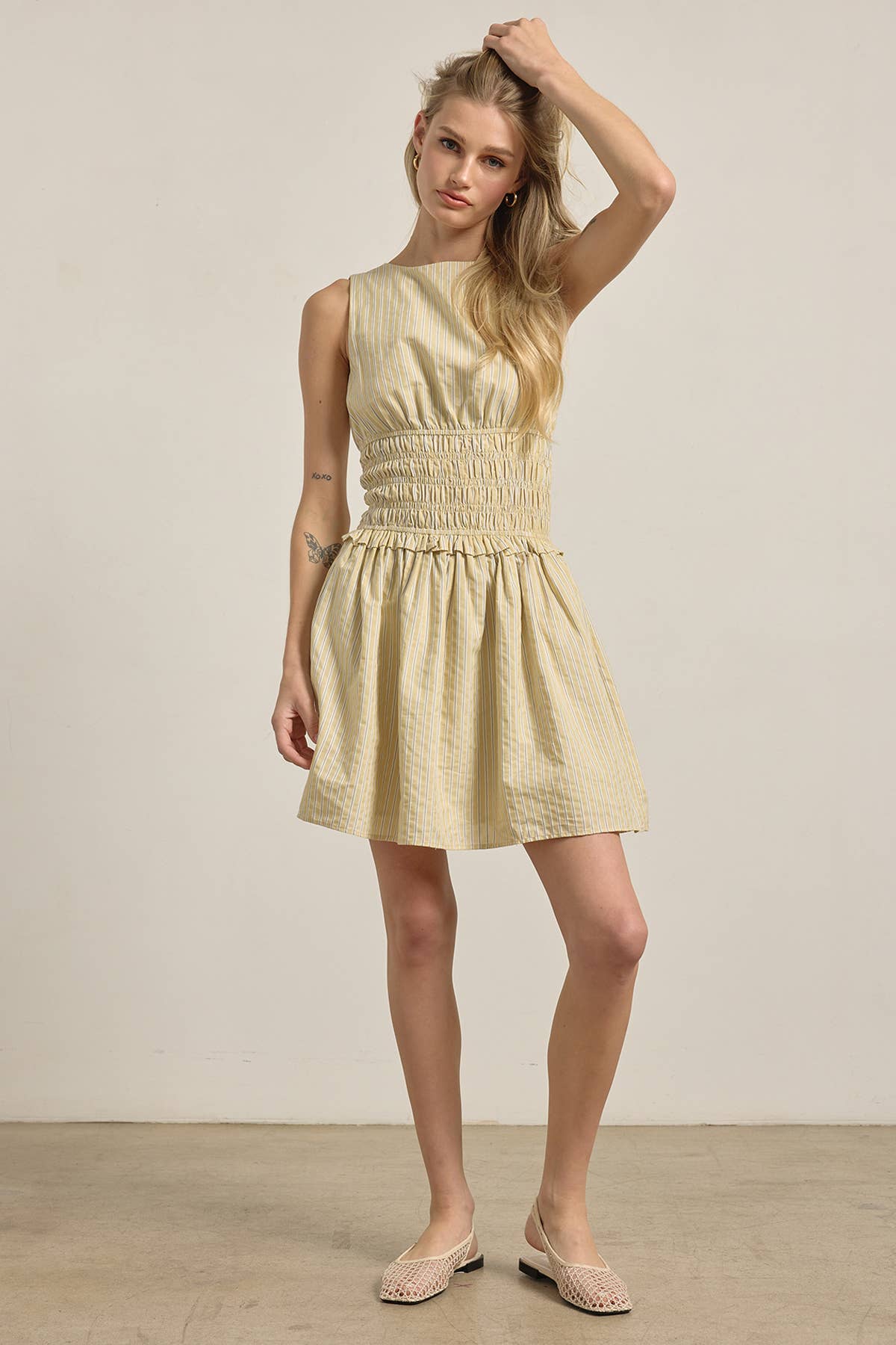Delphine Pinstripe Mini Dress