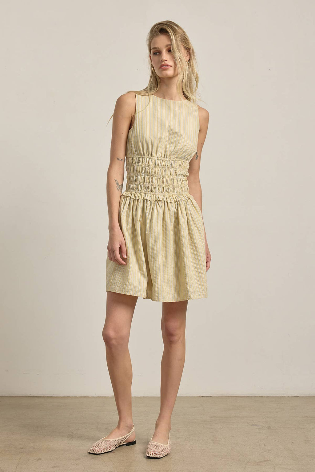 Delphine Pinstripe Mini Dress