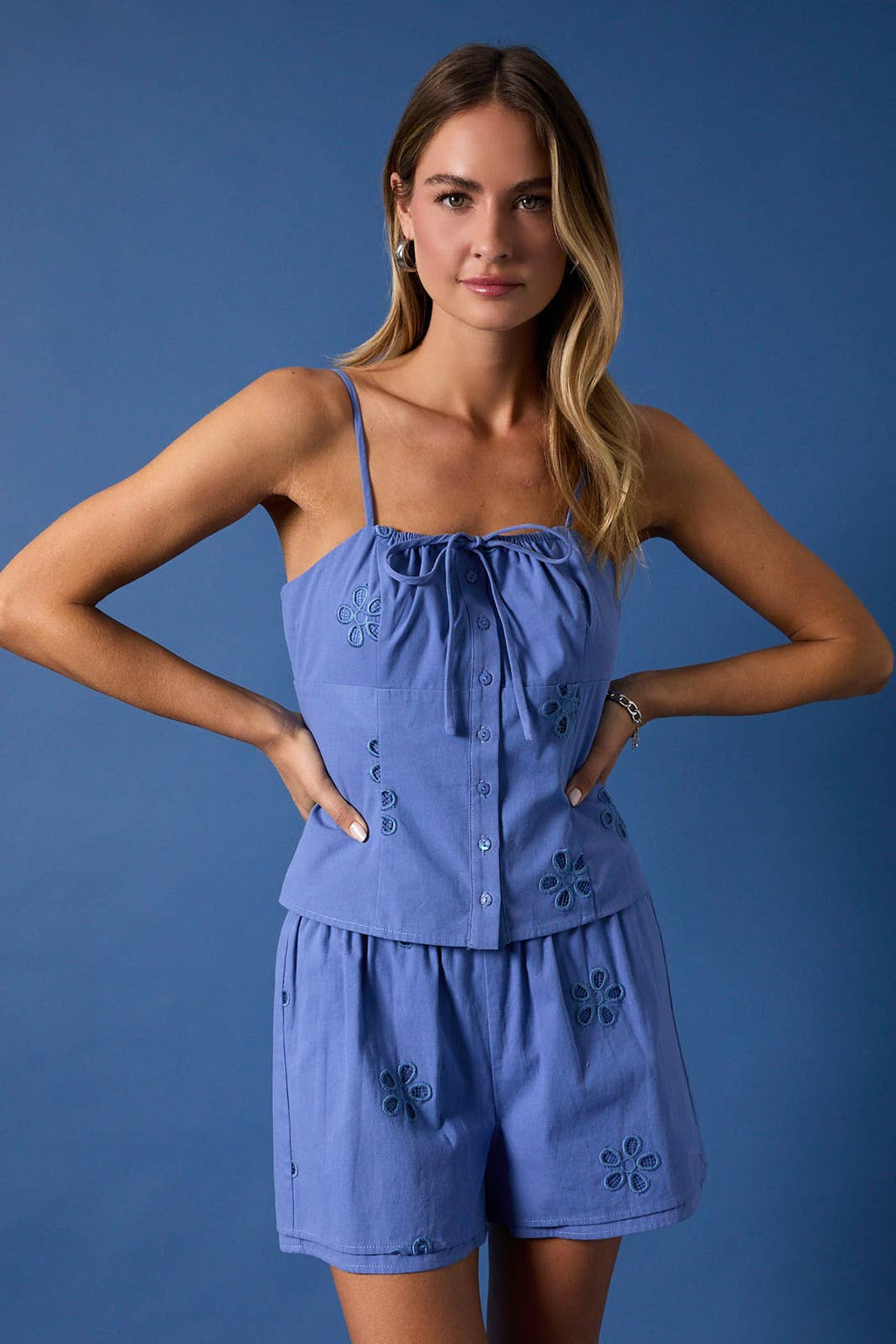 Lila Embroidered Cami