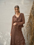 Helene Polka Dot Ruffle Blouse