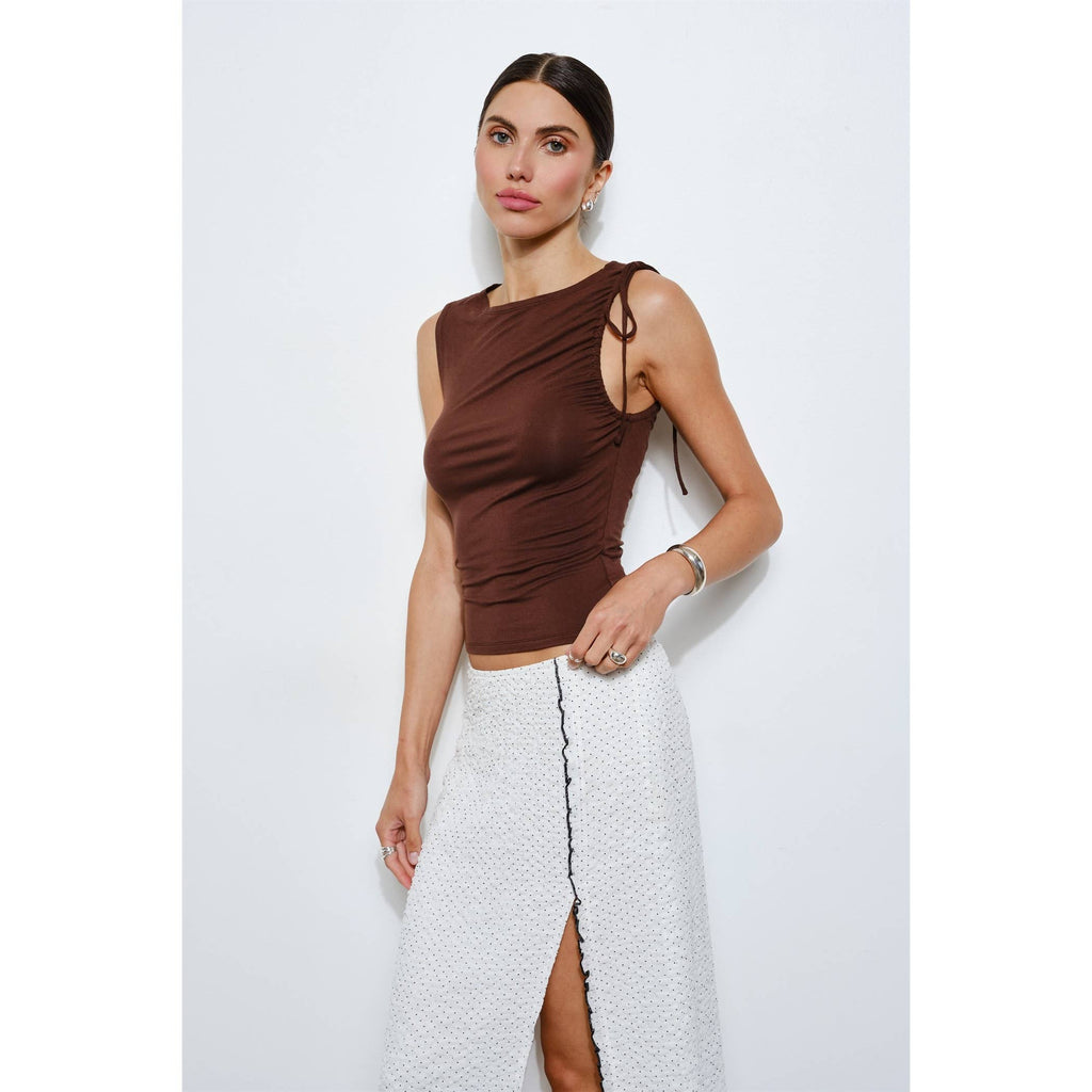 Elara Ruffle Trim Midi Skirt