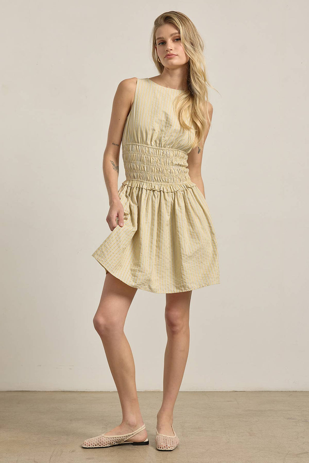 Delphine Pinstripe Mini Dress