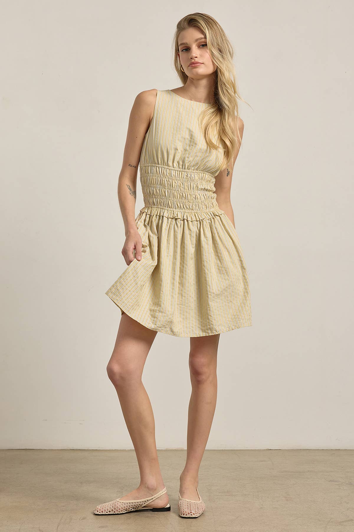 Delphine Pinstripe Mini Dress