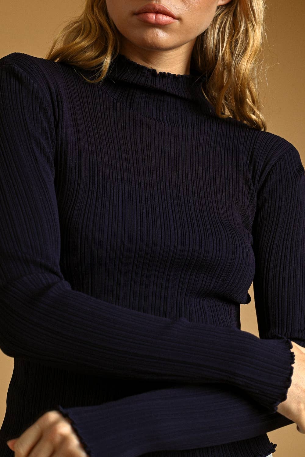 Colette Ribbed Mock Neck Top