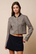 Juliette Houndstooth Cropped Jacket
