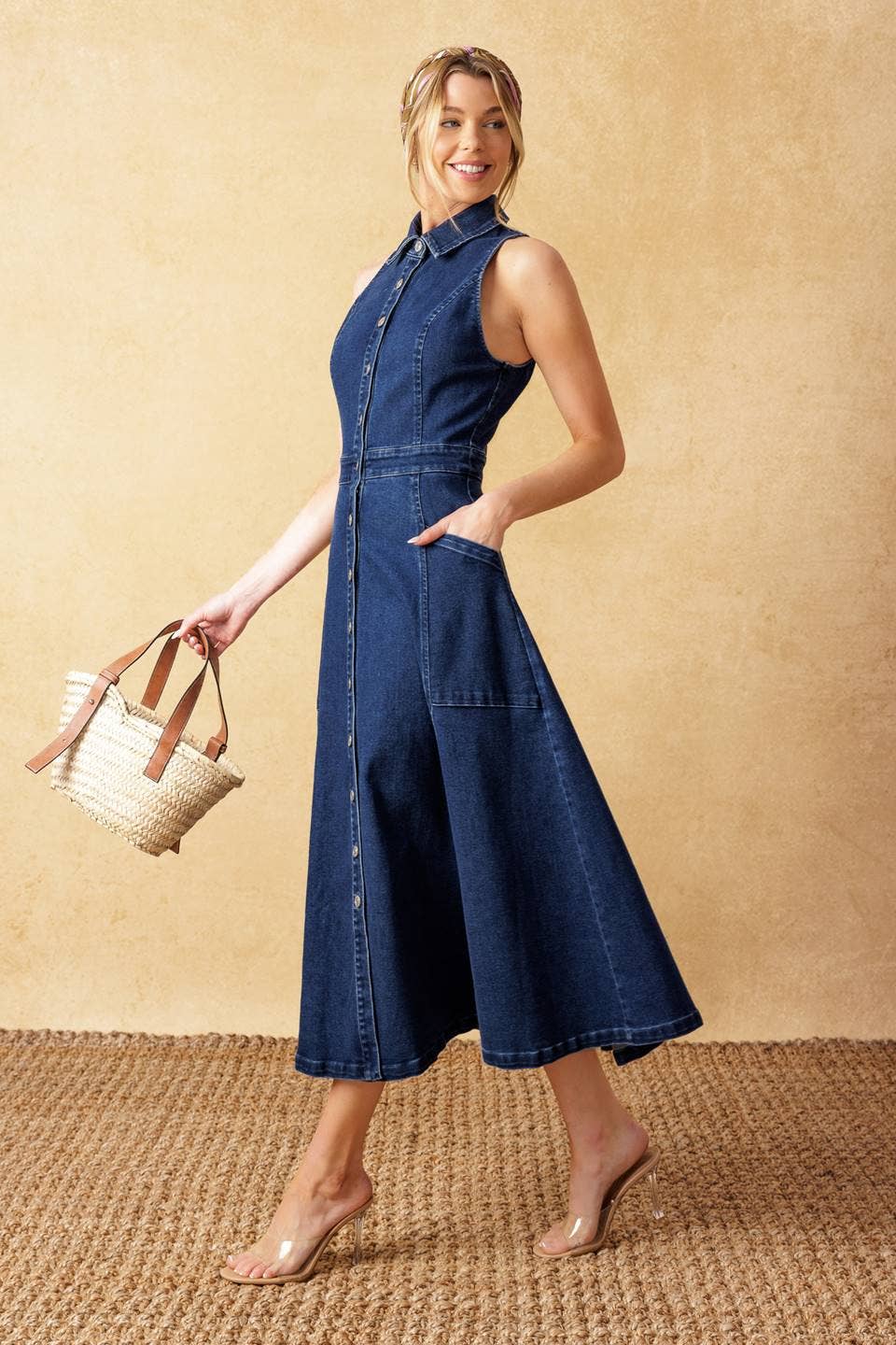 Georgia Denim Midi Dress