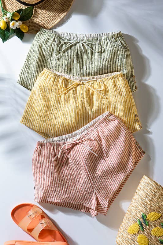 Lucy Crinkle Stripe Shorts