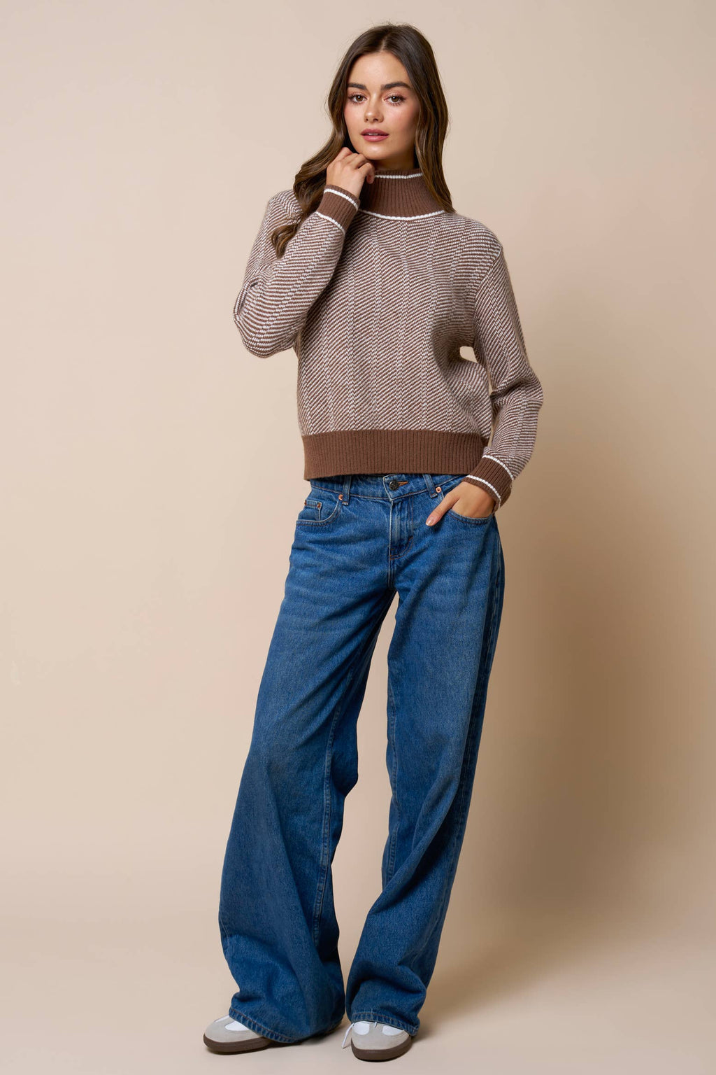 Céline Mock Neck Sweater