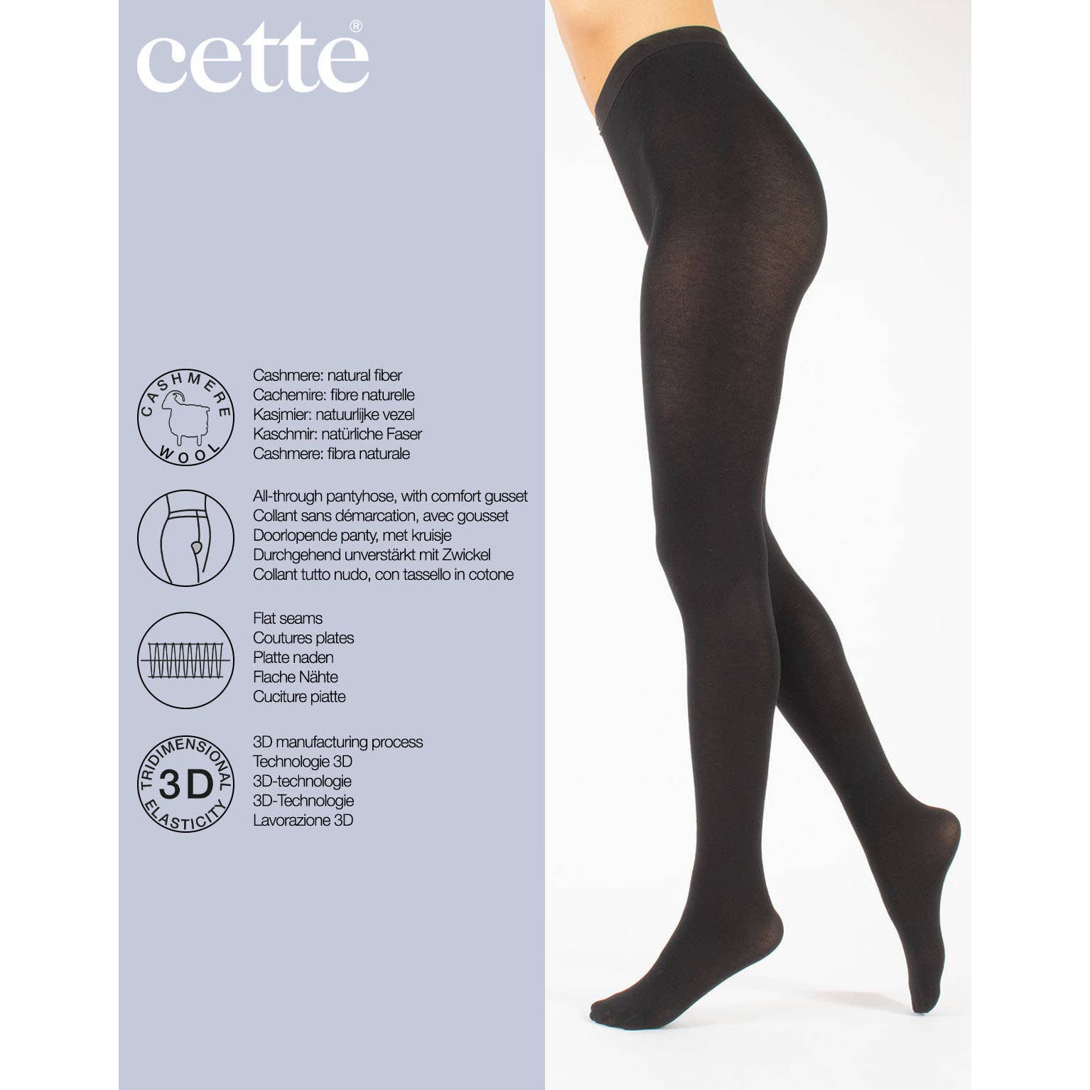 Cashmere Wool Tights 150 DEN, Winter tights