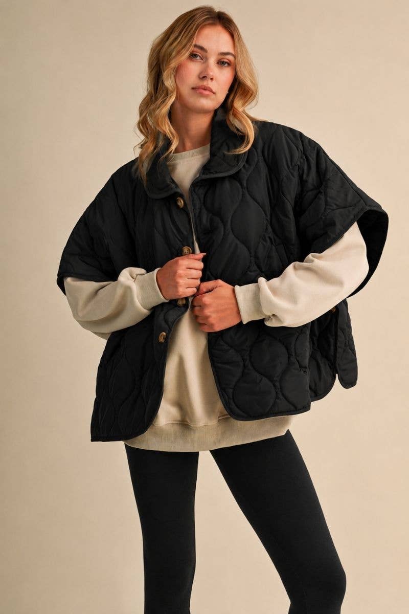 Maeve Quilted Cape Jacket
