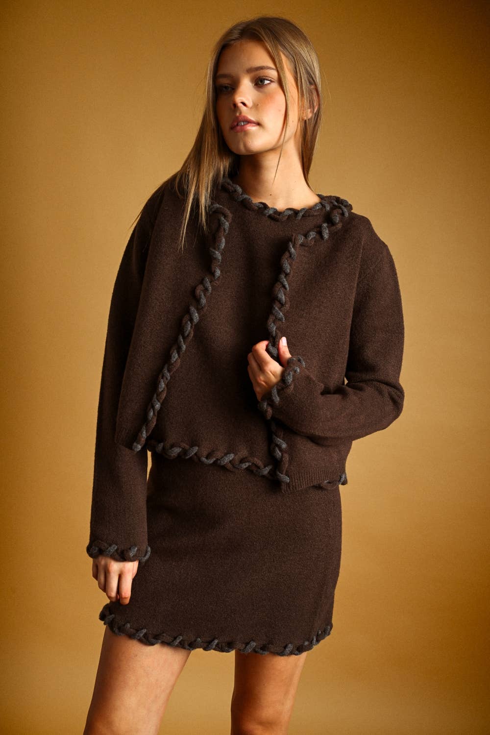 Adeline Braided Knit Cardigan