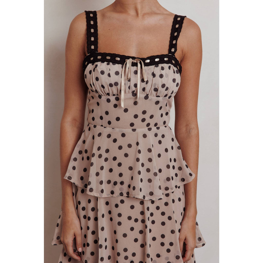 Genevieve Polka Dot Maxi Dress