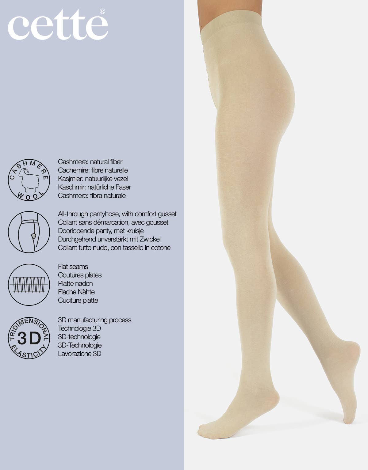 Cashmere Wool Tights 150 DEN, Winter tights